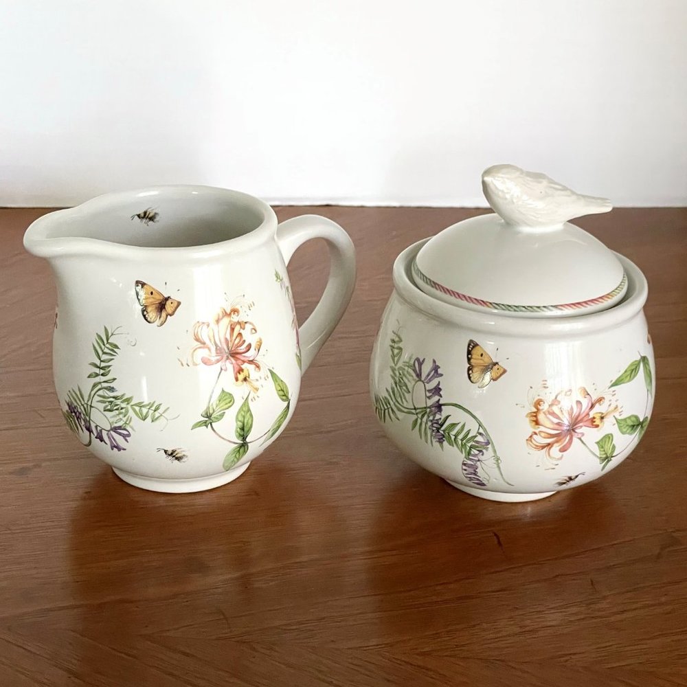 Wildflower Meadow Creamer/Sugar Bowl and Lid by Marjolein Bastin for Hallmark